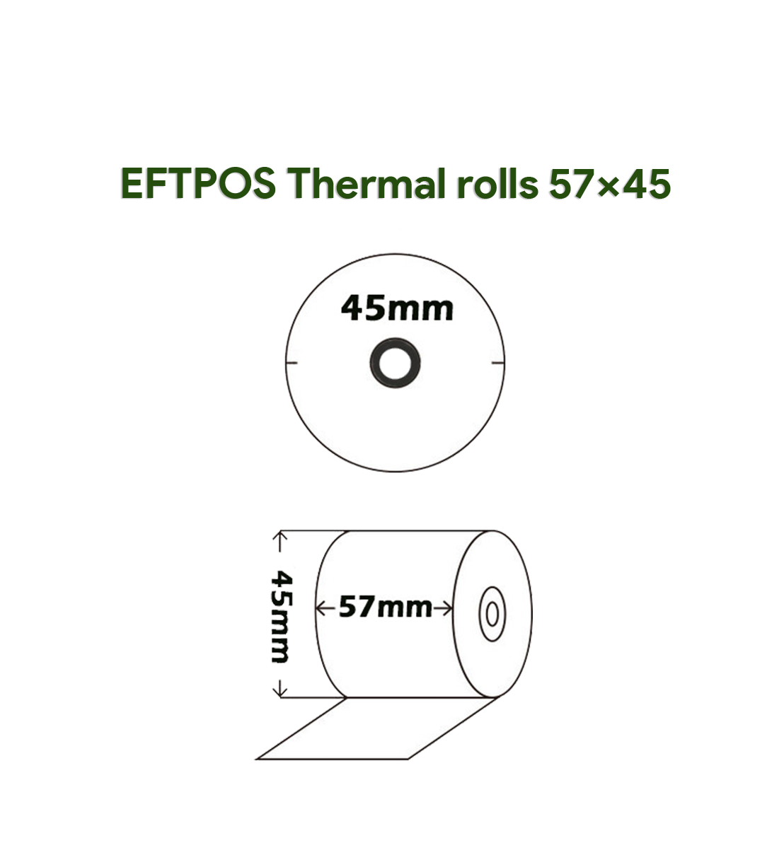 EFTPOS Thermal Paper Roll - 57 x 45mm - Box of 60