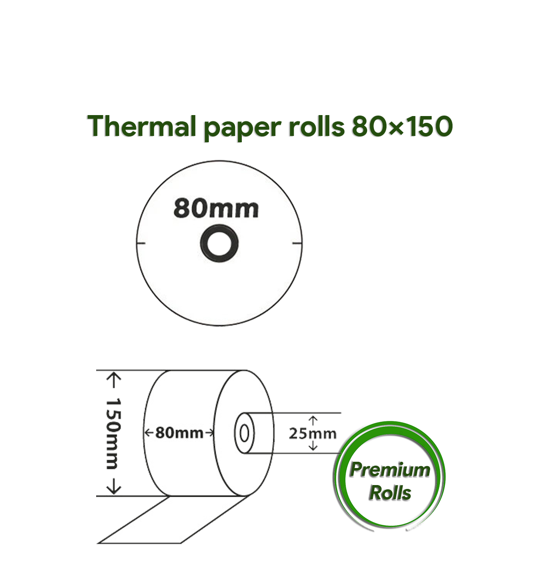 Thermal Rolls - 80 x 150mm - Box of 6