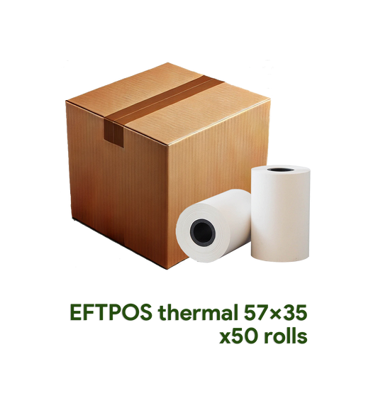 EFTPOS Thermal Paper Roll - 57 x 35mm - Box of 50