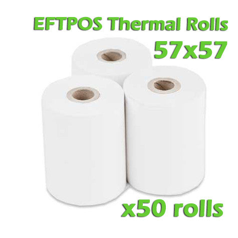 EFTPOS Thermal Paper Roll - 57 x 57mm - Box of 50 - ONLINEPOS