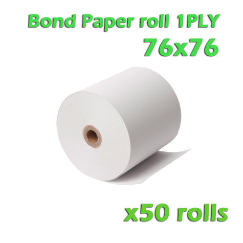 Bond Paper Roll 1Ply - 76 x 76mm - Box of 50 - ONLINEPOS